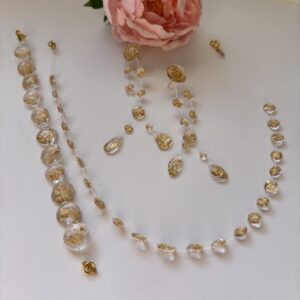 Conjunto gotas de oro.