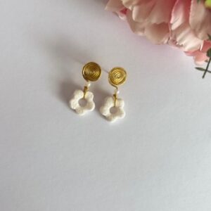Pendientes Margarita Jardín Blanco