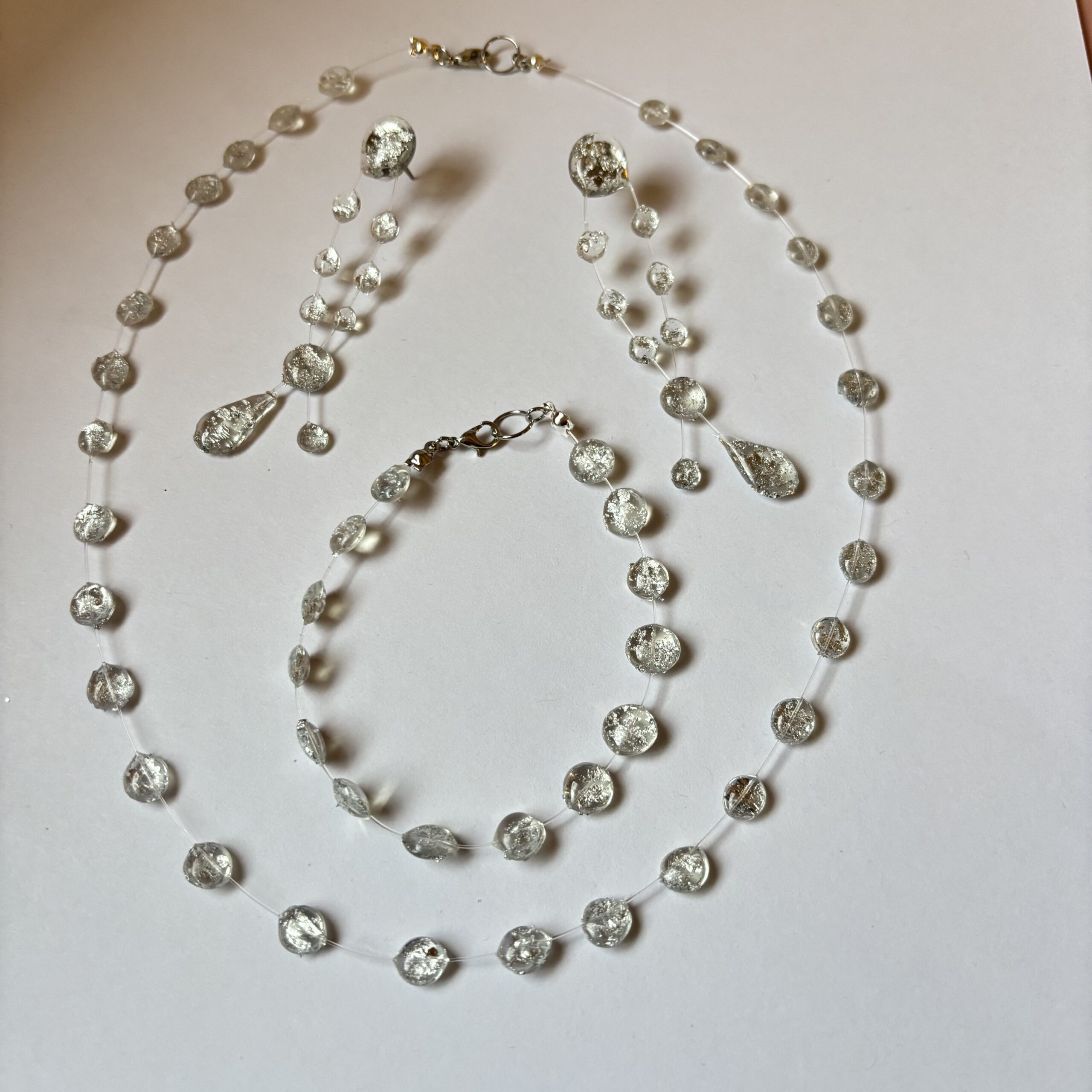 Conjunto gotas de plata